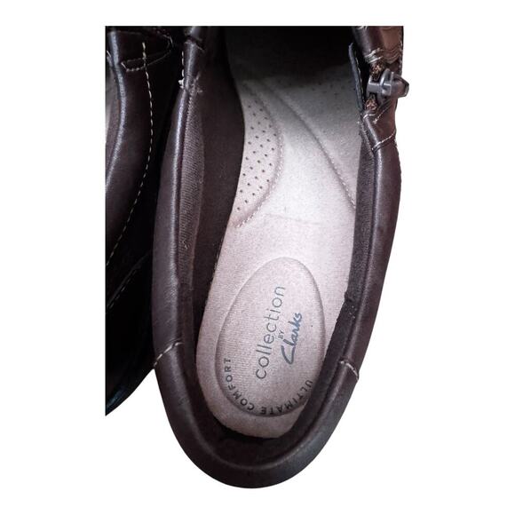 Clark’s Collection Women’s Cora Giny Shoes Size 9 Brown Loafers Zip‎ Side Flats - Picture 5 of 8